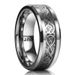 Domineering Man Red Green Carbon Fiber Black Dragon Inlay Comfort Fit Stainless steel Rings for Men Wedding Band Ring_voghion.com