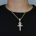 Ciondolo a croce in oro e argento stile punk hip hop collana gioielli_voghion.com