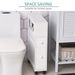 HOMCOM Slim Bathroom Storage Cabinet Narrow With Shelf 2 Drawers 4 Casters Floor Organizer White_voghion.com