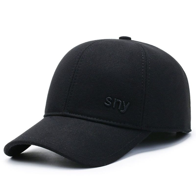 Cappello da uomo per esterni di mezza età e anziani con protezione per le orecchie, cappello da uomo anziano e semplice berretto da baseball ispessito in velluto_voghion.com