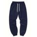 Men's Solid Color Fleece Jogger Pants - High Street Casual Sweatpants With Elastic Cuffs For Teens & Adults (Multiple Colors & Sizes)_voghion.com