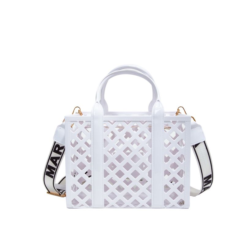 Borsa primaverile ed estiva, versatile, alla moda, semplice, in gelatina, con tracolla a melograno, borsa tote con motivo a rete e motivo a rete._voghion.com