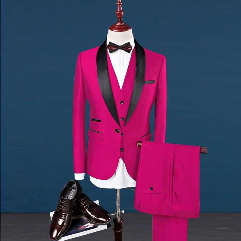 Herrenanzug-Set mit Schalkragen – formeller Smoking in Übergröße, Business- und Abendkleid für Hochzeiten und Bankette, Herrenanzug_voghion.com