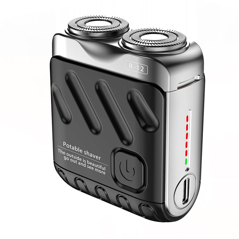R12 Elektrorasierer – Doppelte schwebende Scherköpfe, ultraleise (36 dB), per USB wiederaufladbar, 60 Minuten Laufzeit, wasserdicht für Männer (Orange/Blau/Schwarz/Weiß)​_voghion.com