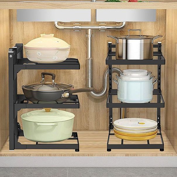 Küche Multi-Layer-Speicher Haushalt Multi-Funktions-Schrank Topf Rack Kochgeschirr Unter-Spüle Arbeitsplatte Herd Layered_voghion.com