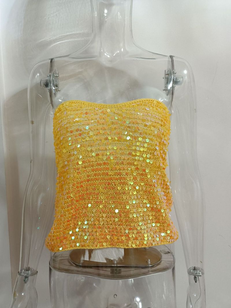 Damenbekleidung Paillettenbesetzte Weste mit tiefem V-Ausschnitt für Damen Hot Girls Fashion Paillettenbesetzte rückenfreie Camisole-Oberteile für Damen_voghion.com