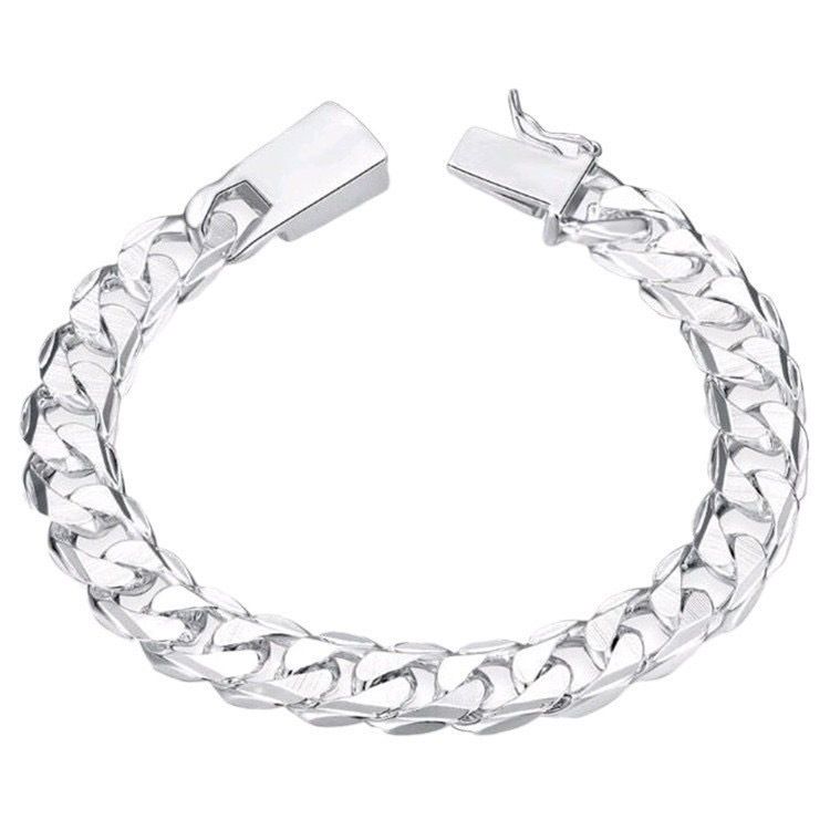 Bracciale da uomo intagliato con lato cubano da 10 mm_voghion.com