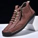 Burst Men's Martin Boots Medium Top Casual Shoes Short Boots Large Size Shoes Stitched Men_voghion.com