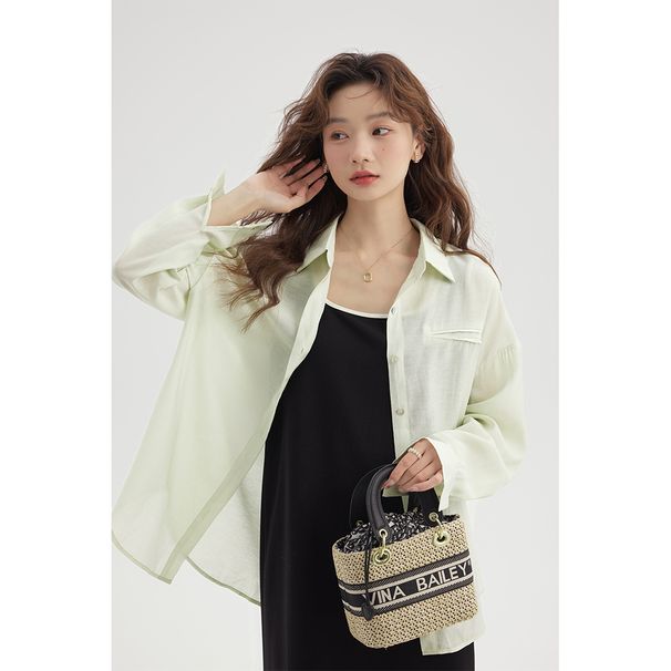 Maglietta oversize larga da ragazza Airose Green Outerwear_voghion.com