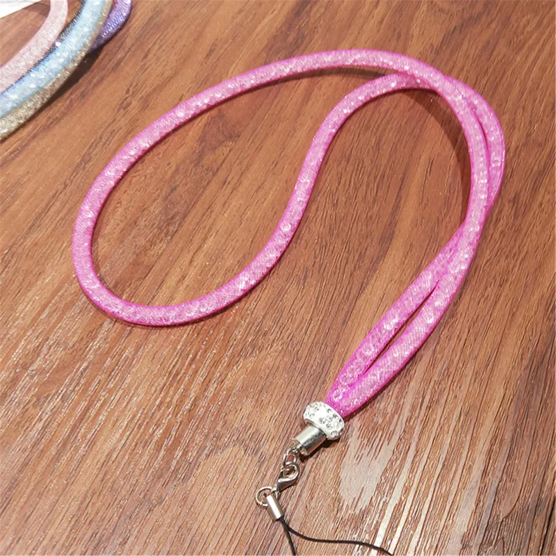 LaMaDiaa-Crystal Neck Neck Strap Lanyard, U Disk, ID, Work Card, Cinghie a catena per cellulare, Portachiavi, Corda per appendere_voghion.com