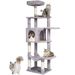 Cat Tree 60.6' Cat Tower With Cat Condo Sisal Scratching Post Light Grey_voghion.com