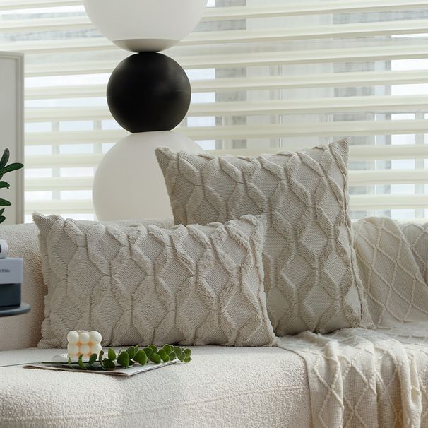 Cushion Cover 45x45cm Yellow Plush Geometry Winter Home Decoration Pillow Cover For Indoor Living Room Pillow Case 18x18inch_voghion.com