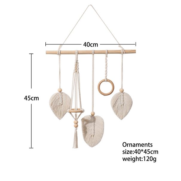 Handgeweven Boheems tapijt decoratief opbergrek in slaapkamer hangend bloemenrek haarspeldopslag_voghion.com