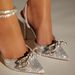 New Style Pointed Shiny Rhinestone Bow Stilettos Thin Straps Wrapped Straps Party Banquet Women's High Heels_voghion.com
