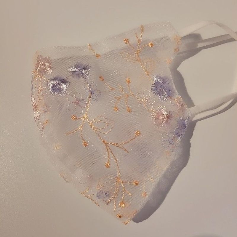 Tulle Embroidery Spring And Summer Temperament Mask_voghion.com