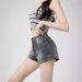2025s American Style Women's Denim Shorts Summer New High Waist Tight Elastic A-line Ultra Short Hot Pants_voghion.com