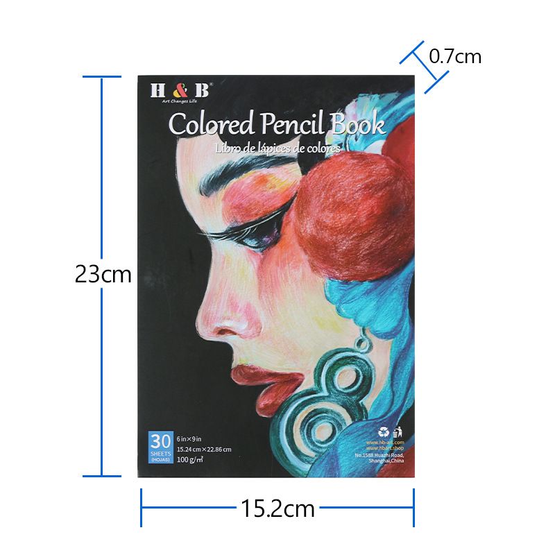 Caderno de esboços com textura tripla para artistas – bloco de papel com técnica mista, lápis de cor e papel kraft, caderno de desenho com espiral_voghion.com