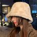 Lambskin Bucket Hat For Women Autumn And Winter Thick Warm Net Red Basin Hat Letter Bucket Hat Makes The Face Look Small_voghion.com