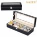 Premium 6-Slot Watch Box With Soft Velvet Interior - Elegant MDF & PU Leather Storage Case For Men's & Women's Timepieces_voghion.com