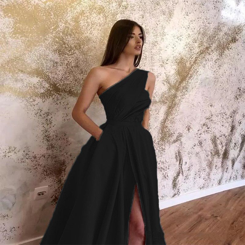 Robe de soirée Sexy à épaules fendues pour femmes, jupe longue, nouvelle collection_voghion.com