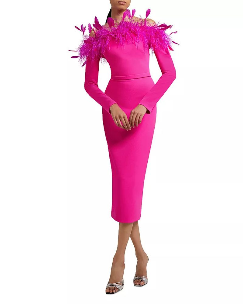 Fashion ostrich feather tube top dress women's bandage dress skirt_voghion.com