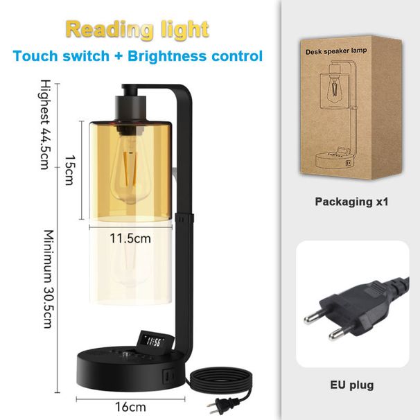 Reading Lamp Can Be Charged By USB Bluetooth Speaker Desktop Lamp Can Be Connected By Bluetooth With Timing Function_voghion.com