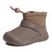 "Sportliche wasserdichte Schneestiefel für Kinder – Fleecegefütterte Winterschuhe für Jungen & Mädchen (Schwarz/Khaki/Creme)"_voghion.com