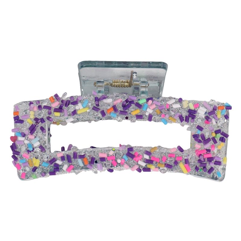 9 cm vierkante, volledig met diamanten versierde pailletten, schattige haaienklauwclip voor achterop het hoofd - Meisjesachtig modieus haaraccessoire_voghion.com