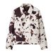2025 Autumn New Fashion Street Style Polka Dot Print Turn-Down Collar Long Sleeve Jacket Coat_voghion.com