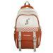GUIYU Large Capacity Checkered Backpack For School & Travel - Lightweight Durable Unisex Rucksack With Breathable Cushioned Straps (Multiple Colors)_voghion.com