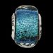 Sterling Silver Reflections Blue Dichroic Glass Square Bead_voghion.com