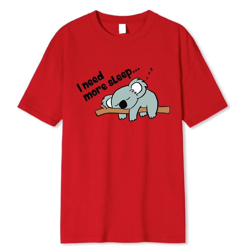 Ho bisogno di più sonno Lazy Koala Maglietta da uomo con stampa divertente Magliette comode Magliette estive in cotone Hip Hop Larghe_voghion.com