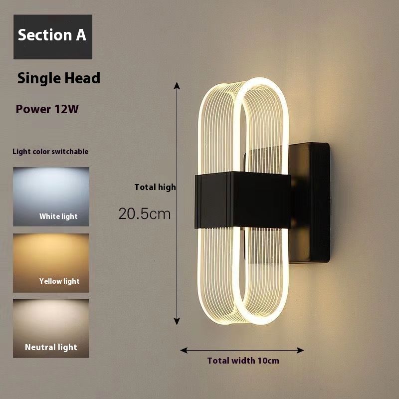 Minimālisma moderna naktslampa radoša guļamistabas viesistaba Nordic LED īpaši spilgts koridora fona sienas apgaismojums_voghion.com