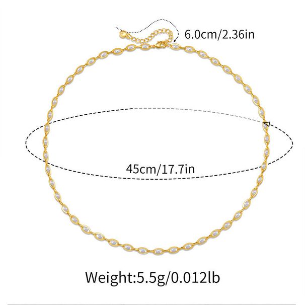 Réz bevonatú K igazi arany gyöngy kulcscsont lánc INS elegáns temperamentum francia nyaklánc színmegőrző retro high end ékszer_voghion.com