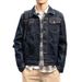 Herrenbekleidung Jeansjacke Mantel Herren gewaschene Arbeitskleidung Herren dunkelblaue Jungen Denim-Kleidung_voghion.com