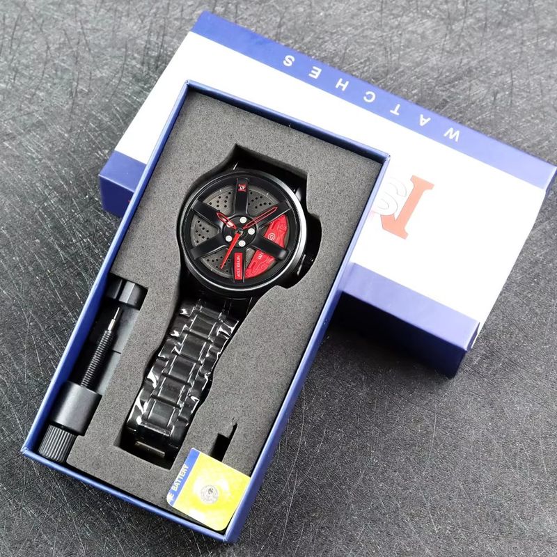 Herren-Armbanduhr mit drehbarem Rad, wasserdicht, modische Herrenuhr, Uhr, Herrenuhr-Set_voghion.com