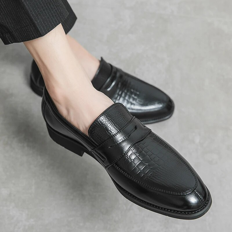 Pánské mokasíny, elegantní, elegantní, nazouvací, v britském stylu, ležérní, klasické, společenské, kožené, originální, lodní boty_voghion.com