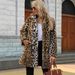 Women's Clothing Oversized Leopard Print Faux Fur Coat - Long Plush Jacket With Deep Pockets & Dramatic Sleeves_voghion.com