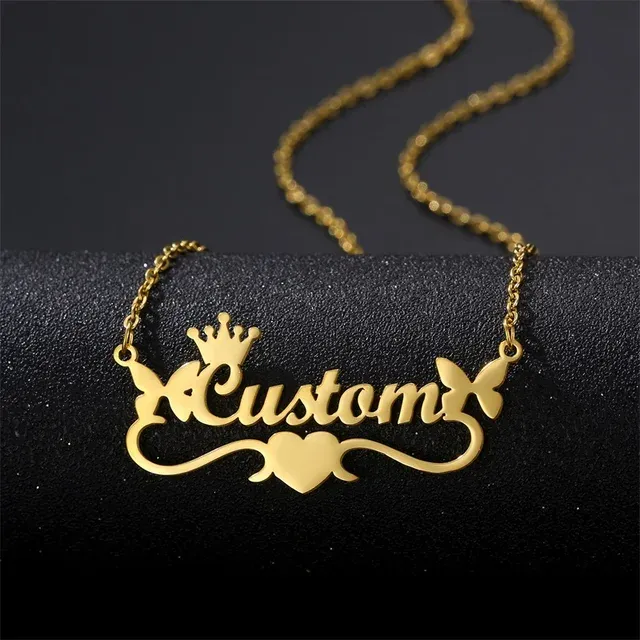 Collana con ciondolo in acciaio inossidabile con nome personalizzato, pronta consegna, per ragazze, alla moda, gioielli e accessori._voghion.com