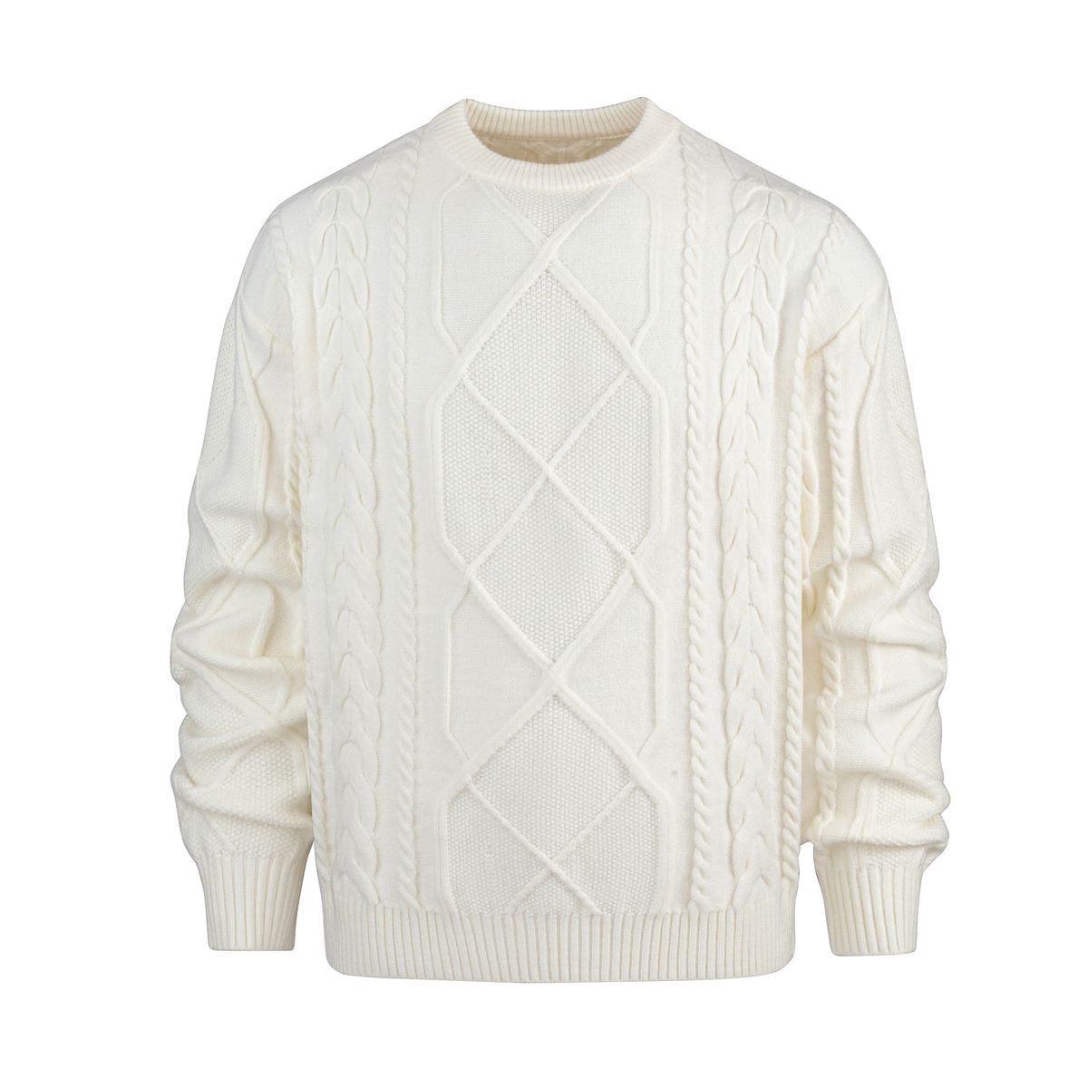 Maglione casual da uomo con scollo rotondo – Pullover in maglia tinta unita per autunno e inverno_voghion.com