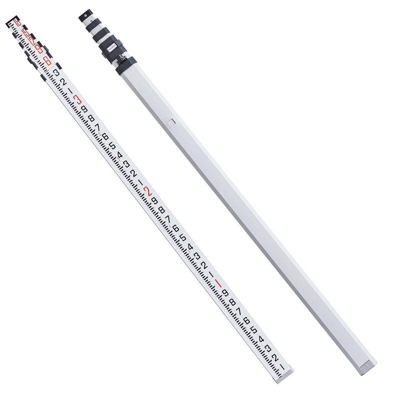 VEVOR Measuring Rod 18-Feet/10ths 6 Sections Telescopic Grade Rod 1/10ft W/ Bag_voghion.com