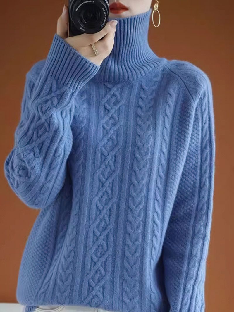 Maglione in maglia grossa – Pullover oversize in maglia a trecce per donna (7 colori, taglia unica, misto acrilico e nylon, caldo capo essenziale per l'inverno)_voghion.com