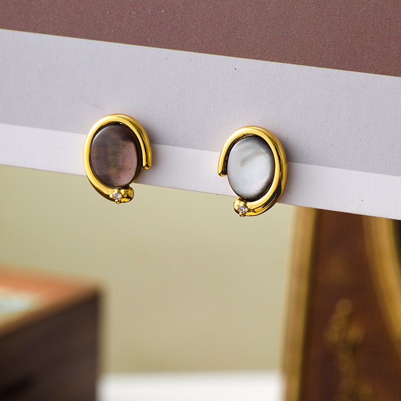 Anello versatile a forma di serpente, conchiglia a farfalla nera, orecchini piccoli squisiti, sensazione di alta qualità, temperamento di lusso leggero,_voghion.com