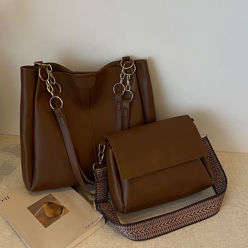 Damentaschen Zweiteilige Tasche mit großem Fassungsvermögen für Damen Neue modische Pendlerhandtasche Einfache, lässige Schultertasche für Damen_voghion.com