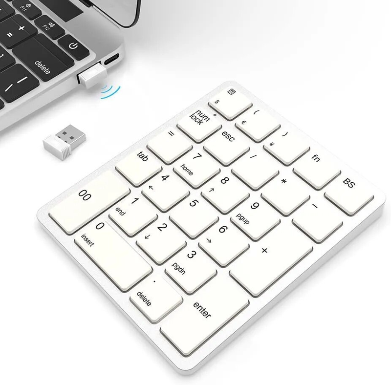 26 Keys Wireless Pads Rechargeable USB Numeric Keypad Portable Financial Accounting Number Keyboard for Laptop_voghion.com