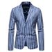 Men's Clothing autumn and winter new large size men's suit jacket striped print two button single suit top_voghion.com