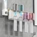 1 Set Multifunctional Toothbrush Rack And Mug Holder Wall Mounted Toothpaste And Mouthwash Storage With Toothpaste Squeezer_voghion.com