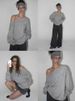 Autumn Winter Lazy Style Letter Print Loose Sweatshirt Women's Boat Neck Off-Shoulder Top_voghion.com