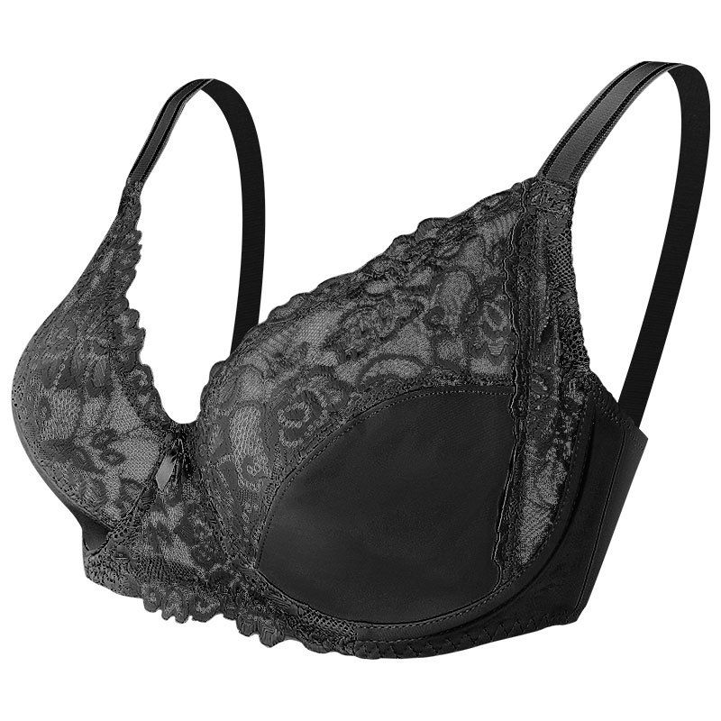 Women Plus Size Lingerie Large Size Unpadded Lace Underwear Adjustable Breathable Comfortable Underwire Bra_voghion.com