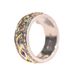 New Style Full Diamond Plated Two-Tone For Family Women Gear Gemstone Ring_voghion.com